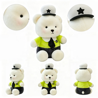 Adorable Ours en Peluche Policier Blanc, Jouet en Peluche Doux avec Uniforme, Vente en Gros de Jouets en Peluche, Fabricant de Peluches Personnalisées