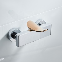 Momali sanitaire lourd plat carré Long bouton or Rose laiton salle de bain montage mural mitigeurs de bain robinet d'eau robinet de douche de luxe ue