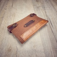 Dompet Kartu Kredit Kanvas Merah Fashion Custom Nama Merek Tempat Kartu