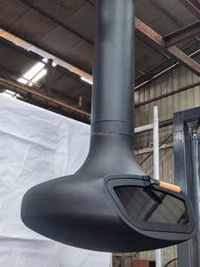 L'usine vend directement une cheminée à <span class=keywords><strong>bois</strong></span> pour l'intérieur suspendue flottante rotative décorative en acier avec porte en verre - Product Image 4