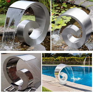 Fontaine cascade en acier inoxydable pour piscine et jardin, idéale pour la décoration aquatique en gros - Product Image 3