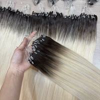 Extensions de cheveux humains H6 de qualité supérieure, 100 % russes, non traités, double tirage, effet plume, pour salon