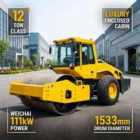 Compacteur routier de 12 tonnes, machine de compactage de sol haute efficacité pour la construction, prix de vente