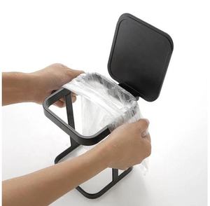 Nordic portable kitchen Mini Small metal desktop garbage bag holder rack Can dust bin per la cucina - Product Image 2