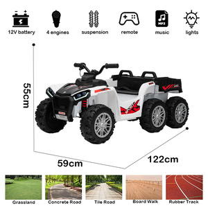 Unisex 12V Kids ATV Sport Ride-On Car 6 <b>Wheels</b> 2.4G Remote Control <b>Plastic</b> Battery Powered Toy 2 to 4 Years 5 to 7 Years GIMA - Product Image 2