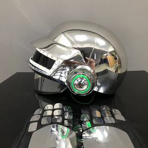 Casque <span class=keywords><strong>et</strong></span> gants Daft Punk réfléchissants pour adulte, pour cosplay Thomas, casque musical argenté - Product Image 4