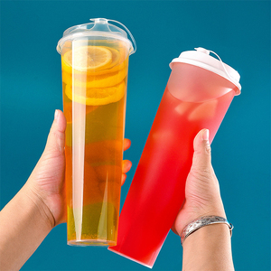 Nhà Máy Bán Buôn 90 Tầm Cỡ Ngọn Đuốc Cốc 1000Ml Trà Sữa Dùng Một Lần Trong Suốt Cốc Trái Cây Dày Tiêm Cốc Nước Trái Cây - Product Image 1