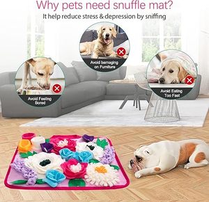 Alfombra Olfativa para Perros, Alfombra de Alimentación con Premios para Perros de Raza Pequeña/Media, Antideslizante/Portátil/Duradera, Juguetes Interactivos para Perros - Product Image 4