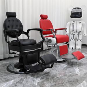 Sillón de Barbería Giratorio y Reclinable, Ajustable, Grande, para Hombres, para Salones de Belleza, Cortes de Cabello, Permanentes, Tintes, Estilo Americano, Metálico - Product Image 3