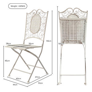 Chaise pliante de bistrot de <span class=keywords><strong>Barcelone</strong></span> blanche antique pour mariage en plein air dans le jardin - Product Image 5