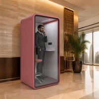 Cabine de bureau privée pour discussions de projet et réunions hybrides avec panneaux acoustiques à cadre en aluminium et ventilation silencieuse