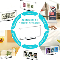Présentoir de collection en acrylique transparent avec cadre magnétique pour billets, spécimens végétaux, billets de banque, cartes à collectionner – Vitrine de table