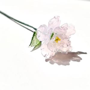 Flor de cristal esmaltado hecha a mano y colorida, con motivos de Clavel, Nenúfar y Iris de las Doce Estaciones, <span class=keywords><strong>en</strong></span> jarrón de alambre de hierro, estilo vintage francés, para decoración del hogar y artesanía. - Product Image 5