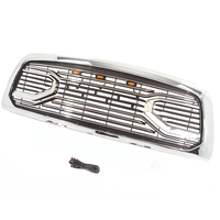 LUMA Accessoires Pièces de Camion Pare-Chocs de Voiture en Plastique ABS Noir Grille Chromée de Remplacement Compatible avec Dodge Ram 1500 2009-2012