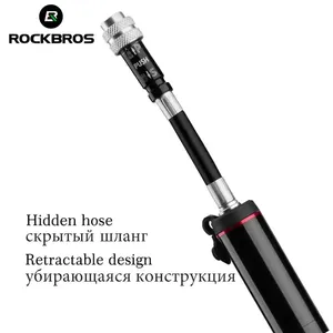 ROCKBROS pompa udara ban sepeda, pemompa udara Mini tekanan tinggi portabel dengan pengukur tekanan - Product Image 3
