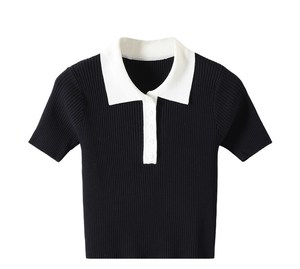 Maglietta <span class=keywords><strong>Polo</strong></span> Estiva a Maniche Corte in Maglia per <span class=keywords><strong>Donna</strong></span>, Personalizzabile in Piccoli Lotti OEM ODM - Product Image 3