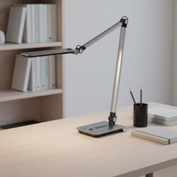 Lampe de bureau LED moderne et contemporaine en ABS flexible, avec gradation progressive DC, idéale pour la lecture, la chambre et l'intérieur.