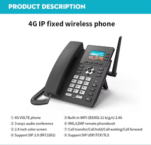 2.4 Inch Hiển Thị Màu Sắc HD Bằng Giọng Nói 3 Tốc Độ Quay Số Phím 3 Sip Dòng 4G Wifi Âm Thanh Cuộc Gọi Chuyển Dnd HD Sim Thẻ LAN IP 4G Điện Thoại - Product Image 2
