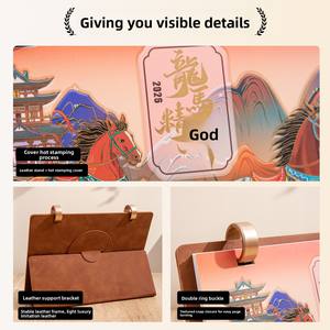 <span class=keywords><strong>Calendario</strong></span> mensual publicitario empresarial personalizable del Año del Caballo 2026 de Taiwán con impresión en bronce, caja de regalo y logotipo - Product Image 2