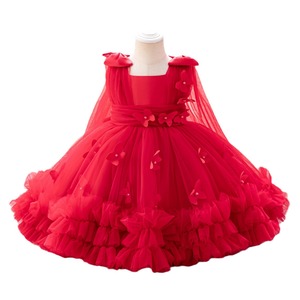 Stock all'ingrosso di un anno bambina senza maniche farfalla in Tulle gonfio da principessa abito gonfio adatto per i più piccoli - Product Image 5