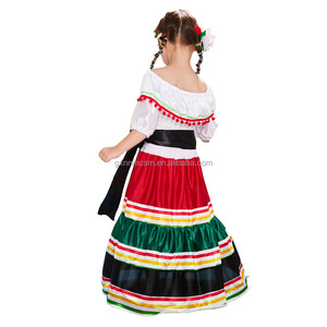 Vestido Tradicional Mexicano de Cinco de Mayo para <span class=keywords><strong>Mamá</strong></span> e Hija, Traje de Bailarina para Mujeres y Niñas, Blusa Nacional Mexicana de Señorita, Disfraz de Halloween - Product Image 4