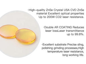 Verre optique CVD haute puissance, état neuf, cristal ZnSe, lentille de focalisation CO2, diamètre 20 mm, FL 50,8 mm, revêtement antireflet double face, longue durée de vie - Product Image 5