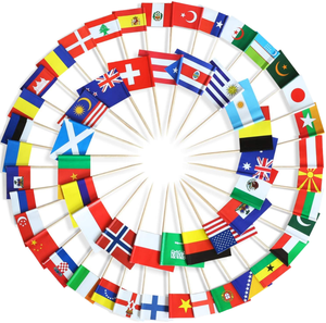 Venta al por mayor palillo <span class=keywords><strong>de</strong></span> dientes bandera gran oferta <span class=keywords><strong>países</strong></span> <span class=keywords><strong>del</strong></span> mundo Impresión digital poliéster plástico estilo banderín varilla <span class=keywords><strong>de</strong></span> madera - Product Image 1