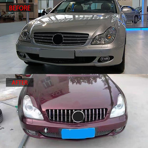 กระจังหน้า Mercedes-Benz CLS-Class W219 GT สีดำ ABS ลายเส้นสีเงิน ปี 2005-2008 สำหรับเปลี่ยนกันชนหน้า - Product Image 2