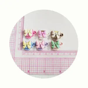 100pcs 수지 Bowknot 커피 컵 플랫백 카보 숑 입상 스크랩북 공예 DIY 헤어 리본 센터 액세서리 전화 장식