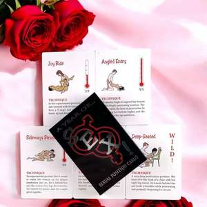 Individuell Bedruckte Wasserfeste Schwarze Spielkarten Schlafzimmer Flirt-Spiel <span class=keywords><strong>Sex</strong></span>-Stellungen Spielzeug für Paare Erwachsenen-Brettspiel - Product Image 2