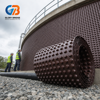 Feuille de drainage en plastique marron anti-colmatage, haute capacité de charge, découpe facile, stabilisée aux UV, usage intensif pour canaux d'irrigation