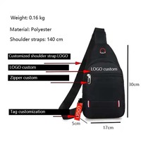 Bolso Bandolera Deportivo Oxford Impermeable, Unisex, con Diseño de Letras, Muestra Gratis