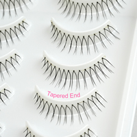 Cils super naturels K-pop Fuller Strip faits à la main 0.02MM boîte de cheveux synthétiques clairs grand plateau 10 paires par paquet longueur de bande 3-10MM