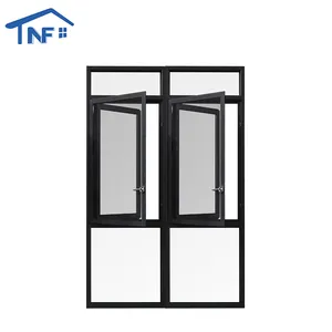 Dubbele blad aluminium beklede houten franse openslaand raam