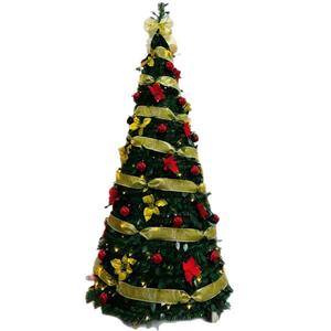 <span class=keywords><strong>Sapin</strong></span> <span class=keywords><strong>de</strong></span> <span class=keywords><strong>Noël</strong></span> pliable <span class=keywords><strong>pré</strong></span>-décoré en PVC <span class=keywords><strong>de</strong></span> haute qualité, écologique, avec base autoportante, lumières LED et décorations - Product Image 1