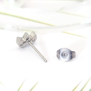 Zircon Stud <b>Earrings</b> Flower Shape Titanium Alloy Prong Setting Stainless Steel Ear <b>Posts</b> Gift Jewelry 1.2x6mm 1.2x8mm 1.2x10mm - Product Image 3