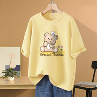 T-shirt en coton tricoté 100 % personnalisé avec logo, col rond, manches courtes, décontracté, polyvalent, pour femme, été 2026, vente en gros