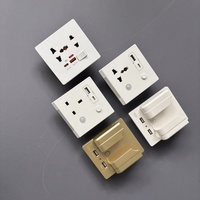 Prise de coffre-fort murale multi-prises durable Univalsal avec contrôle marche-arrêt Prise électrique AU/EU/US/UK Interrupteurs muraux USB 220V