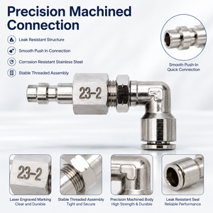 Raccord rapide HPA (US) 23-2 à connexion par poussée, assemblage fileté/DIN/baïonnette pour acier inoxydable de 6,35 mm (1/4 po) de diamètre extérieur - Product Image 2