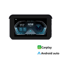 Layar Sentuh Digital IPS 5 inci Tahan Air untuk Aksesoris Motor, Dashcam Nirkabel, CarPlay, Android Auto, GPS