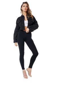 <span class=keywords><strong>Veste</strong></span> <span class=keywords><strong>en</strong></span> <span class=keywords><strong>jean</strong></span> décontractée, mode avec boutons délavés, coupe <span class=keywords><strong>courte</strong></span>, tissus denim vintage, vestes personnalisées pour femmes - Product Image 3
