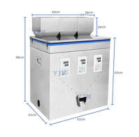 3 échelles Semi Auto 2-200g/tête Poudre sèche Granule Pesage Remplissage Distributeur Machine pour Café Thé Épices Farine