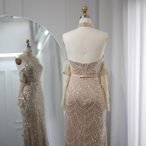 Jancember SZ289 luxe licou Dubai perles arabes sirène soirée formelle robes de soirée robes - Product Image 4