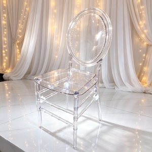 Muebles de comedor de plástico transparente apilable, silla <span class=keywords><strong>Charivari</strong></span>, silla de boda Brida acrílica de estilo elegante con respaldo redondo - Product Image 4
