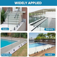 Aleader 2205 316 304 Vis de fixation carrée en acier inoxydable pour verre, pour clôture de piscine sans cadre, balustrade et garde-corps