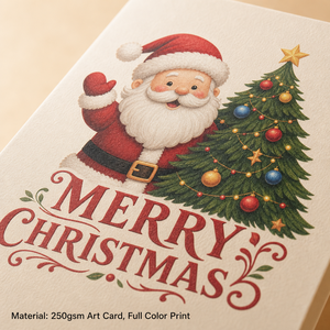 Ensemble de cartes de Noël à trois volets avec pince à billets ZS-PC0329 au design original, motif Père Noël, bonhomme de neige, sapin, autocollant enveloppe rouge, vernis brillant - Product Image 4