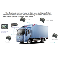 Système de vision panoramique 3D 360° AI pour camion et bus, moniteur tactile tout-en-un AI AVM 1080P, kit 4 caméras
