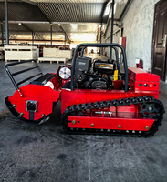 Tondeuse à fléaux sans fil 48 V télécommandée sur chenilles, fabriquée en Chine, broyeur multifonctionnel avec batterie