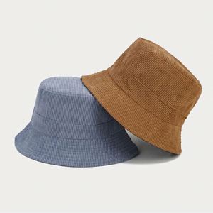 Wholesale Women Men Hot Sale Autumn Spring Women Men <b>Reversible</b> Corduroy <b>Bucket</b> <b>Hat</b> - Product Image 4
