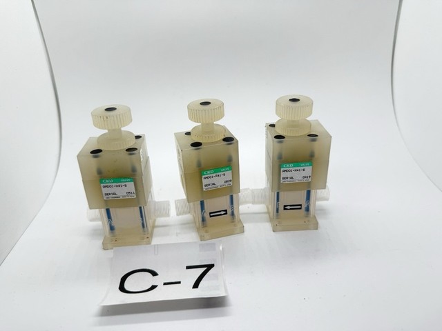 Lot of 3 AMD01-X41-S PTFE Chemical Valves / Manual Flow Controllers